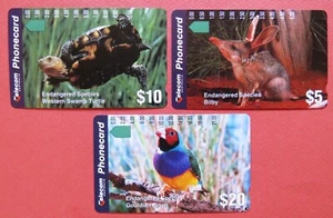 1994 TELECOM Mint (Un-used) Australian Phonecards: ENDANGERED SPECIES x 3 - Picture 1 of 2