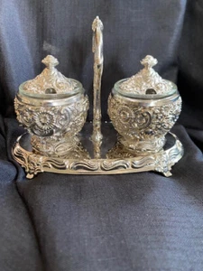 Vintage Harrison Fisher versilbert Blumen Gewürz Marmelade Caddy HF-0917 - Bild 1 von 8