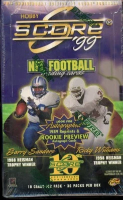 1999 SCORE FOOTBALL SEALED HOBBY BOX 36 PACKS, 10 CARDS PER PACK - Image 1 of 2