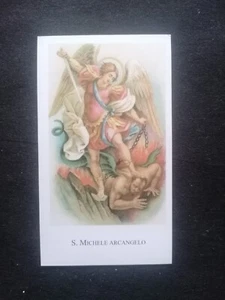 SANTINO HOLYCARD SAN MICHELE ARCANGELO SAN MIGUEL SAINT MICHAEL - Foto 1 di 2