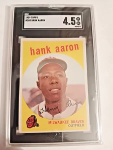 "1959 TOPPS" - HANK AARON - #380 - BRAVES - (SGC 4.5) SEHR GUTER/EX + - Bild 1 von 3