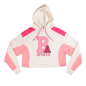 Hugo Boss Hoodie Womens Small Pink White Alica Schmidt 'Ejoiny' Crop Rare - Picture 1 of 12