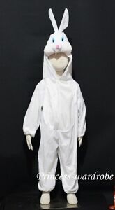 Easter White Rabbit Bunny Animals Outfit Party Unisex Costume Child Kids 2-8Year