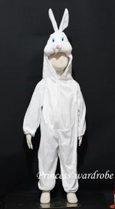 Easter White Rabbit Bunny Animals Outfit Party Unisex Costume Child Kids 2-8Year - Picture 1 of 3