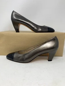 Vintage Salvatore Ferragamo Damen Pumps 9,5 AAAA Lackleder schwarz & grau - Bild 1 von 12