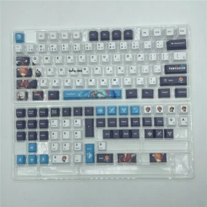 Genshin Impact 128 Keycaps Tartaglia Theme Dye-sub PBT for Cherry MX Keyboard  - Picture 1 of 9