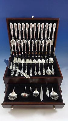 Rhapsody by International Sterling Silver Flatware Service For 12 Set 80 Pieces - Image 1 of 4