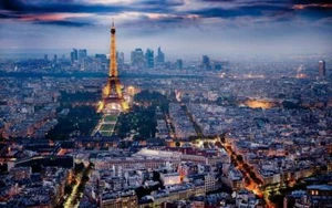 PARIS FRANCE SKYLINE GLOSSY POSTER PICTURE PHOTO BANNER eiffel tower view 3721 - Picture 1 of 1