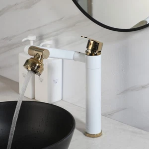 360°Swivel Spout Kitchen Sink Faucet Swing Arm Spray Single Hole Mixer Brass Tap - Picture 1 of 142