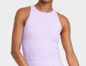 All In Motion Pastel Purple Cropped Long Line Sports Bra XL NEW - Picture 1 of 6