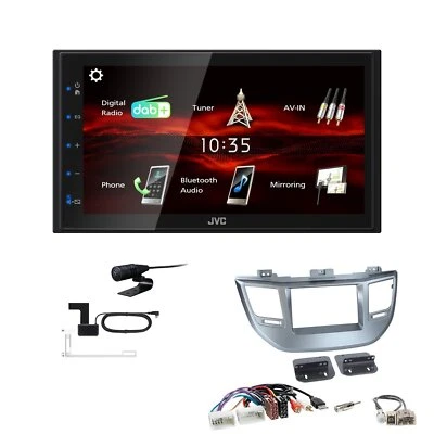JVC KW-M180DBT 2DIN DAB+ Autoradio für Hyundai Tucson ab 2015 in silber - Bild 1 von 4