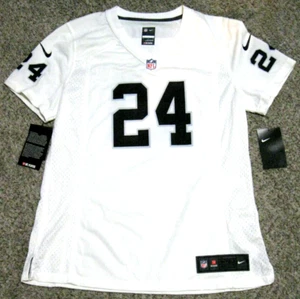 Marshawn Lynch Oakland Raiders Women's Medium White Nike Game Jersey - Picture 1 of 3