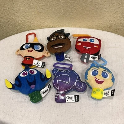 Disney Plush McQueen Joe Soul Jack Incredibles Dory Nemo & Joy Keychain LOT - Image 1 of 4