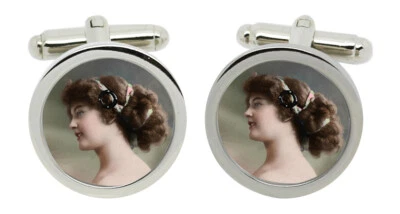 Junge Edwardianische Damen Manschettenknöpfe In Chrombox - Bild 1 von 4