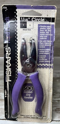 Fiskars Hand Punch 1/16" Circle Shape / Soft Comfort Grip / Scrapbooking Tool - Image 1 of 4