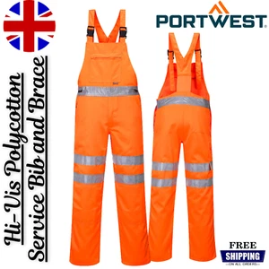 Portwest Hi Vis bavaglino e tutore RIS sicurezza totale copertura ferroviaria lavoro di sicurezza - Foto 1 di 6