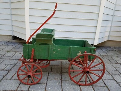 Antique Vintage Primitive Goat Cart Wagon By Studebaker? - Image 1 of 4