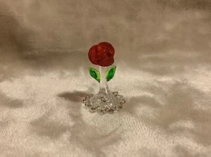 Miniature Glass Rose 1.5 Inch Tall - Picture 1 of 10