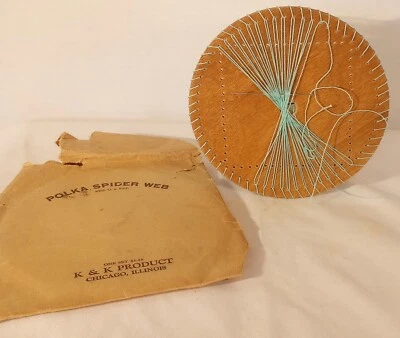 Rueda de encaje vintage de telaraña de lunka con instrucciones alrededor de 1938 Foto 1 de 3