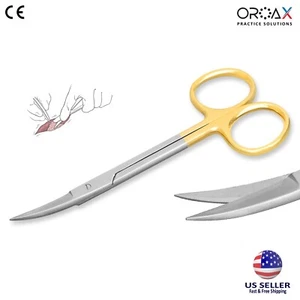 Tijeras quirúrgicas dentales de iris TC de 11,5 cm, curvas, para uso veterinario - Foto 1 di 3