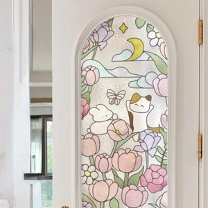 1PC Retro Art Glass Sticker Bathroom Window Film Static Cling Sweet Room Decors - Picture 1 of 27