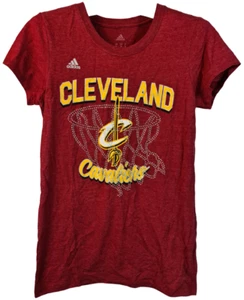 adidas Women's Cleveland Cavaliers Bling Net Short-Sleeve T-Shirt RED - LARGE - Picture 1 of 5