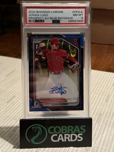 Bowman Chrome Joswa Lugo 2024 AZUL Ray Wave 1st Auto/150 LA Angels PSA 8 - Imagen 1 de 1
