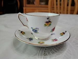 Royal Victoria Fine Bone China Tea Cup and Saucer Floral Design GUC - Imagen 1 de 7