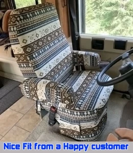 Cubiertas de asiento para autocaravana autocaravana cámper tribal azteca boho se adapta a Tiffin Allegro carretera abierta - Imagen 1 de 20