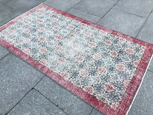 OUSHAK ANTIK TÜRKISCH VINTAGE HANDGEFERTIGT DESIGN TEPPICH, WOHNZIMMER, KÜCHENTEPPICH - Bild 1 von 12