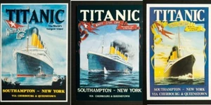 x3 Titanic Posters A3 Largest Cruise Liner Southampton New York White Star Line - Picture 1 of 4