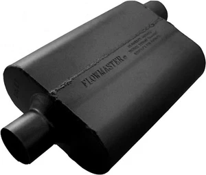 NEW FLOWMASTER 40 SERIES CHAMBERED MUFFLER,BLACK,2.5" CENTER IN,2.5" OFFSET OUT - Picture 1 of 3