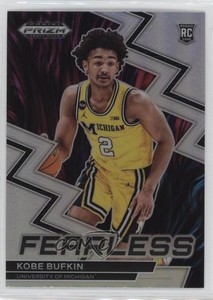 2023-24 Panini Prizm Draft Picks Fearless Silver Kobe Bufkin #15 Rookie RC