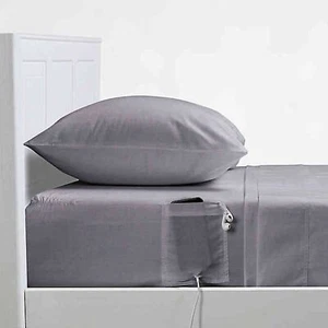 CAMPUS SMART 250-Thread-Count Twin/Twin XL Sheet Set In Alloy - Picture 1 of 1