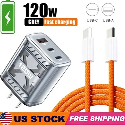 120W Supe Fast Charging USB Type C Wall Charger For Samsung iPhone Android Phone - Image 1 of 4