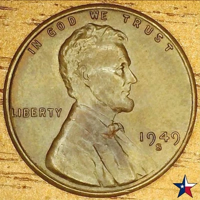 1949-S Lincoln Wheat Cent ~ RPM-008 / WRPM-013 ~ AU Higher Grade ~ Free Shipping - Image 1 of 4