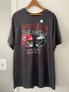 NEW The Nike Tee Super Bowl LIX Battle on the Bayou Eagles Chiefs T-Shirt XL - Picture 1 of 6