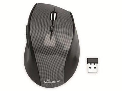 MediaRange MROS207 Optical mouse wireless 5 buttons 5 Tasten Carbon Highline Ser - Image 1 of 3