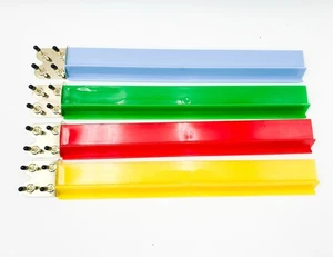 Vintage MAH JONG RACKS Set Of 4 18” red blue green and yellow See Description - Picture 1 of 24