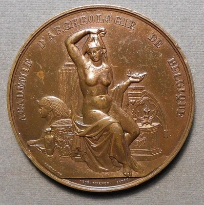 Belgium: The Belgian Academy of Archaeology (Nude Seated Knowledge, Sphinx & Oth - Image 1 of 2