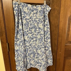 Lauren Ralph Lauren blau Blumen seitlicher Reißverschluss fließender Rock - Größe 8 (0166) - Bild 1 von 16