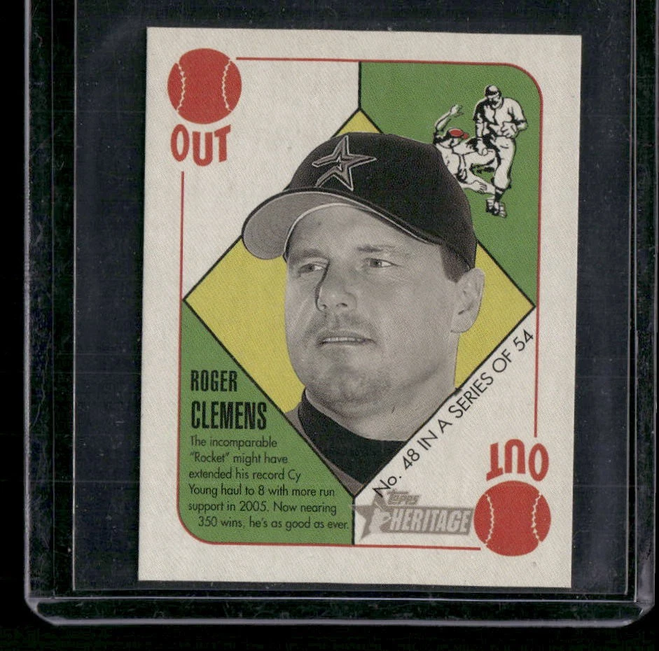 2005 Bowman Heritage #48 Roger Clemens ‘51 Topps Heritage Red Backs - Astros - Image 1 of 2