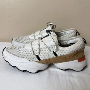 Sorel Kinetic Impact Lace Sneaker. White and Brown Athletic Shoes Size 8 - Picture 1 of 12