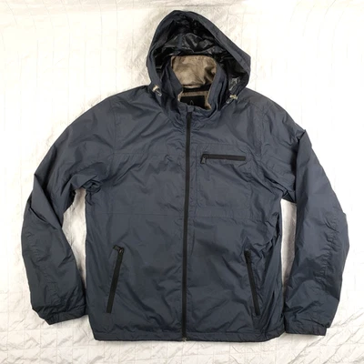 prAna Hombres Talla GRANDE Gris Ligero Cremallera Chaqueta Vagaminante 4 Bolsillos con Cremallera Con Capucha Foto 1 de 4