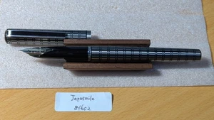 Sailor Sterling Silver Checkered Pattern Fountain Pen 14K Gold Nib Used 81602 - Picture 1 of 16