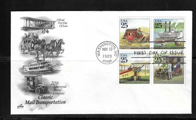 USA SC # 2437a-2438 Classic Mail transportation FDC . Artcraft Cachet - Image 1 of 2
