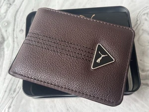 Portafoglio Puma Uomo Bifold Marrone Ciottolato Ecopelle Logo Argento - Foto 1 di 6