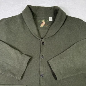 Orvis Sweater Cardigan Shawl Collar Mens XL Green Grandpa Fisherman Preppy - Picture 1 of 7