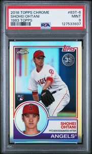 SHOHEI OHTANI 2018 TOPPS CHROME 1983 ROOKIE RC LOGO #83T-6 PSA 9 MINT! DODGERS! - Picture 1 of 2
