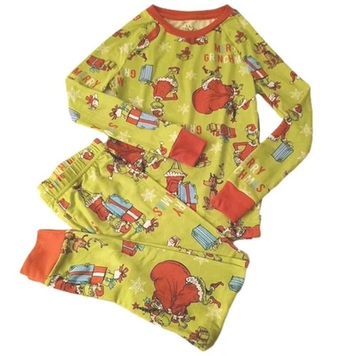 Dr. Suess Boy Pajamas Merry Grinchmas Christmas 2 pc set Size 8 Green Dog Max - Image 1 of 4